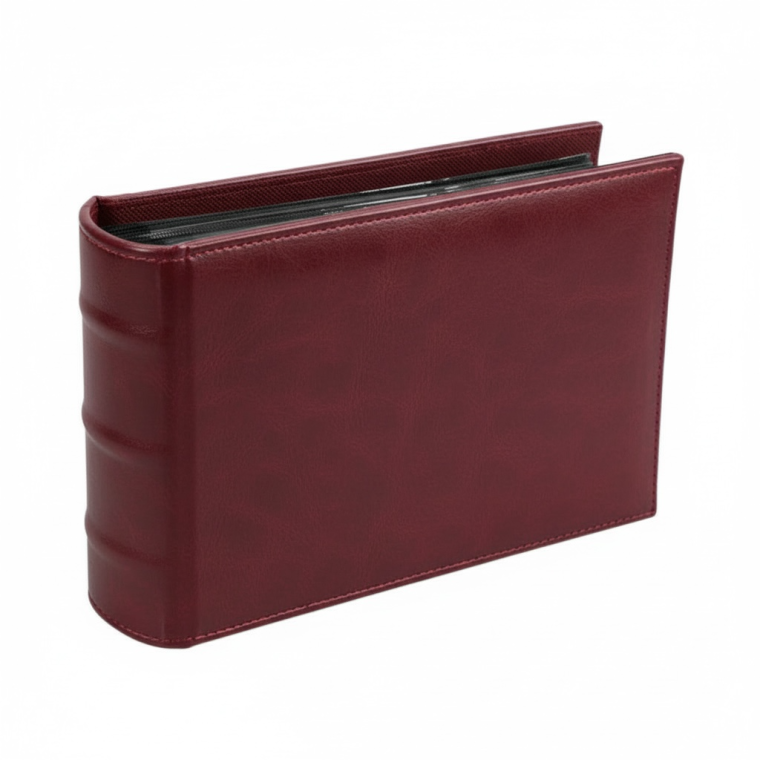 Red wide spine collector album on a white background