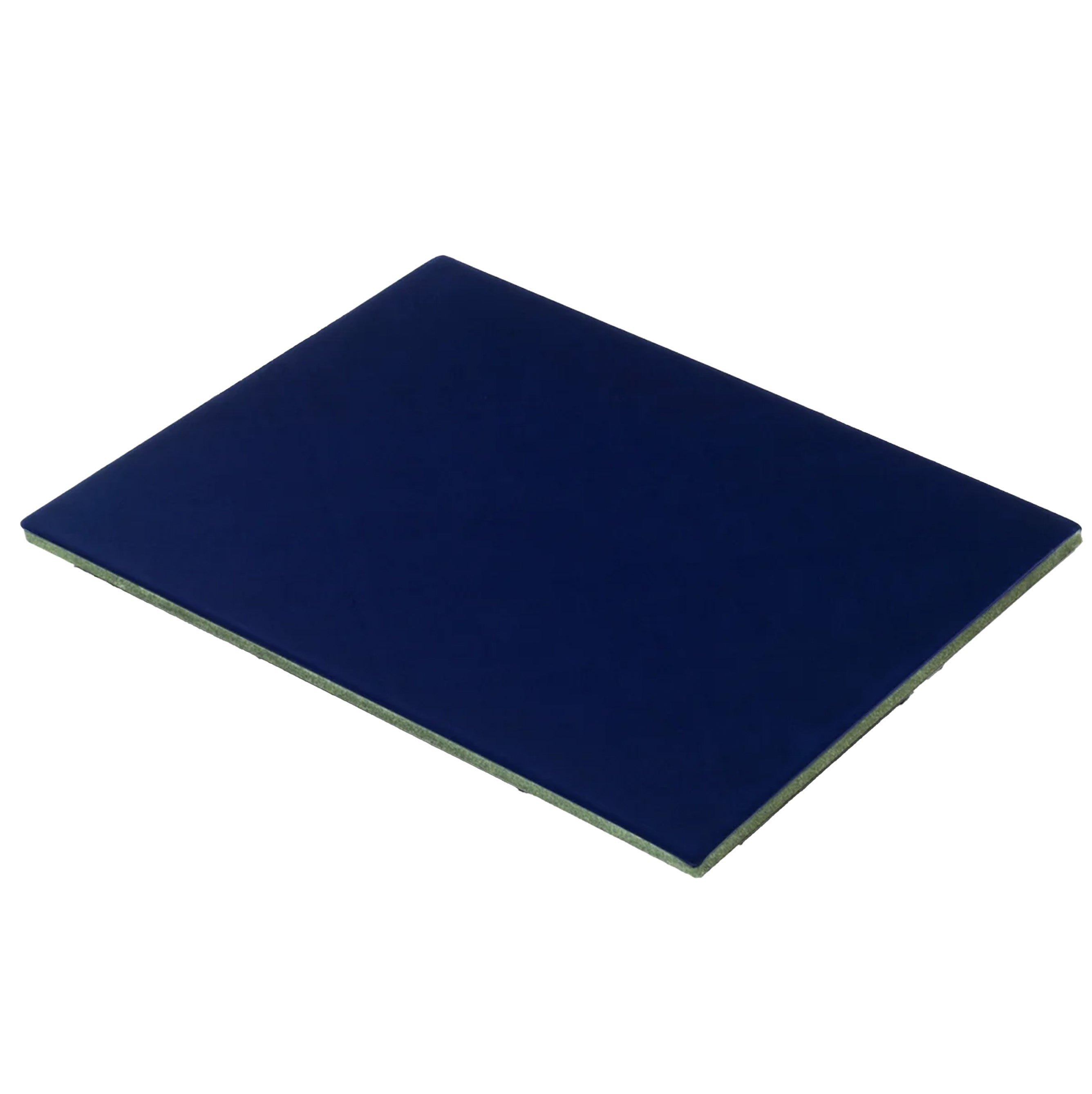 Navy blue foam tray insert on a white background