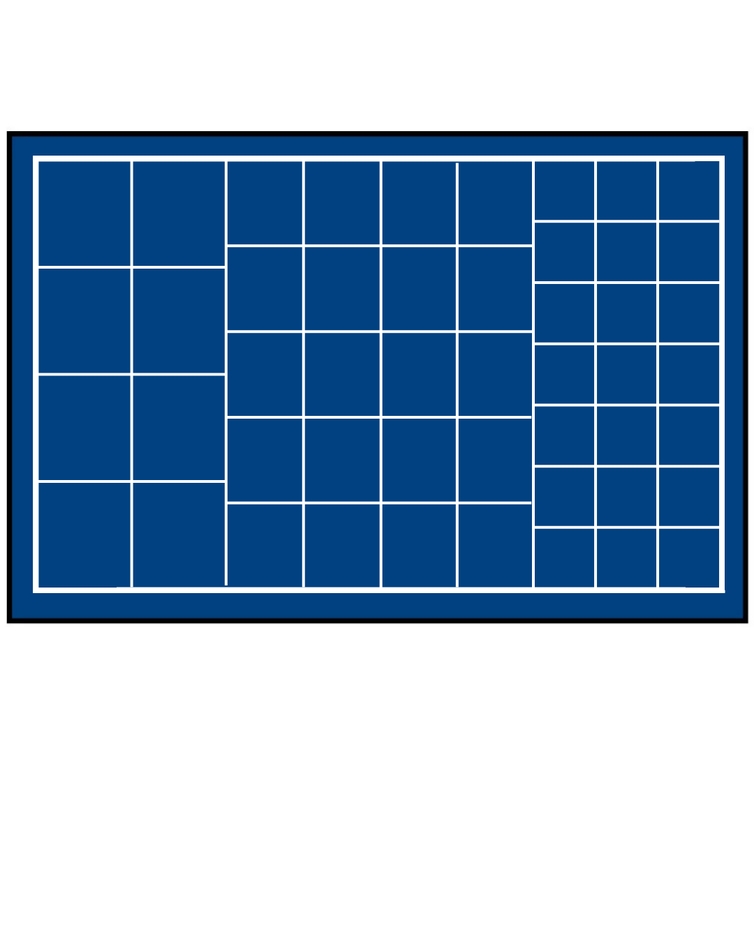 Blue grid pattern representing the coin tray layout on a white background