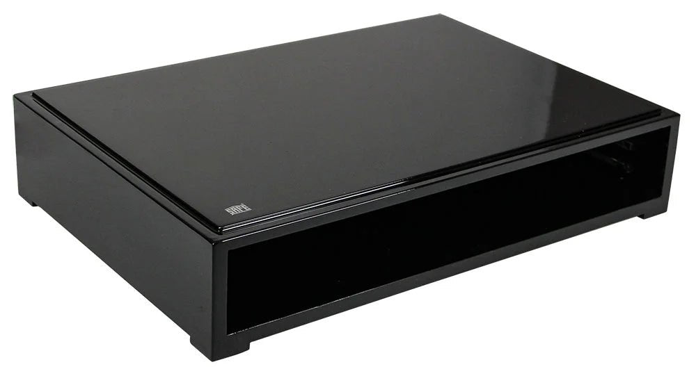 Empty (without drawers) black coin collection drawer unit on a white background