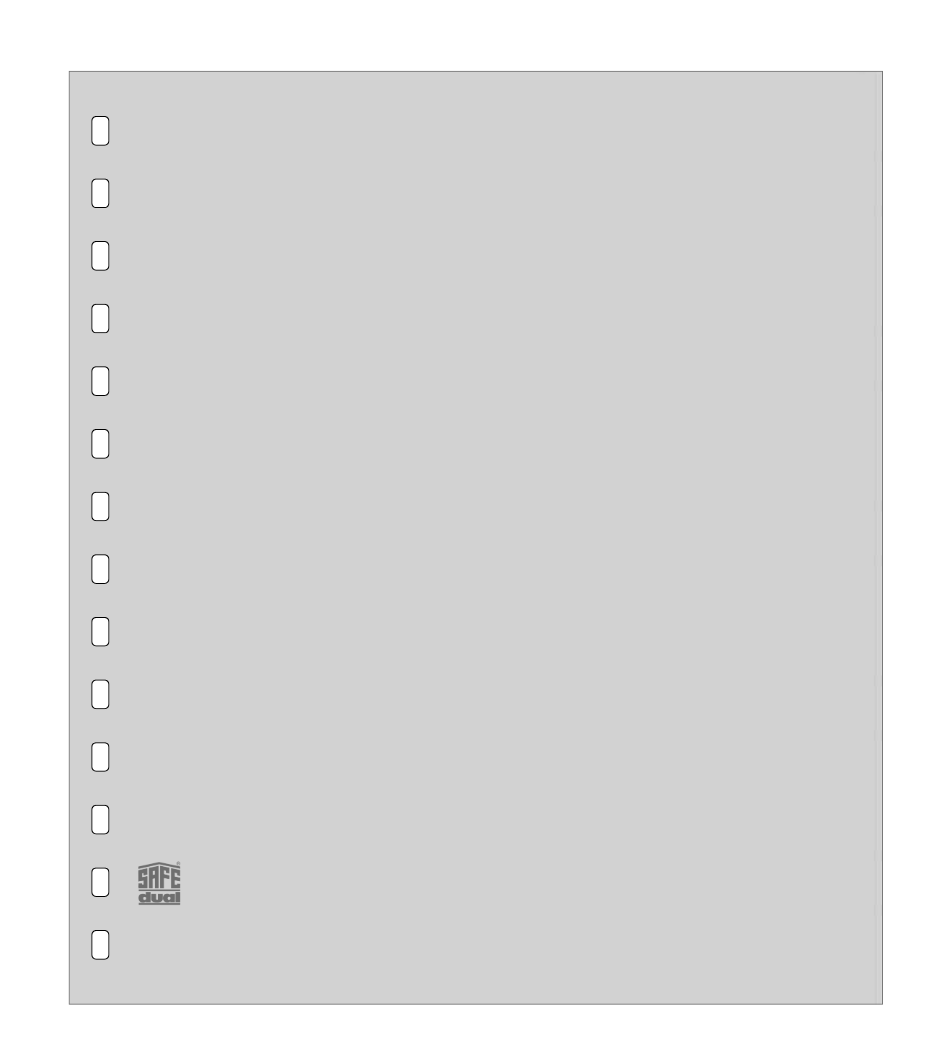 Illustration representing a grey album page & the SAFE dual logo on a white background
