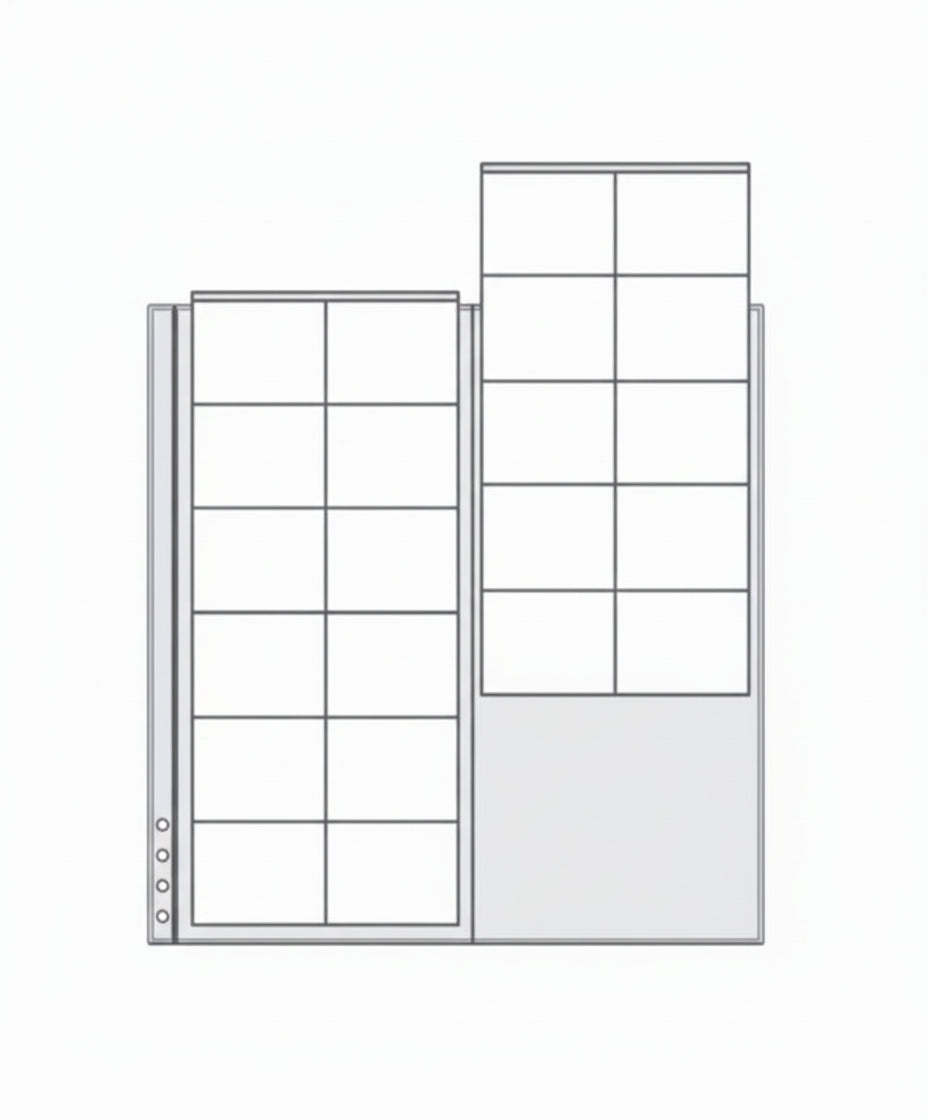 Drawing showing how the coin pages and coin slides work seamlessly together to protect your coin collection