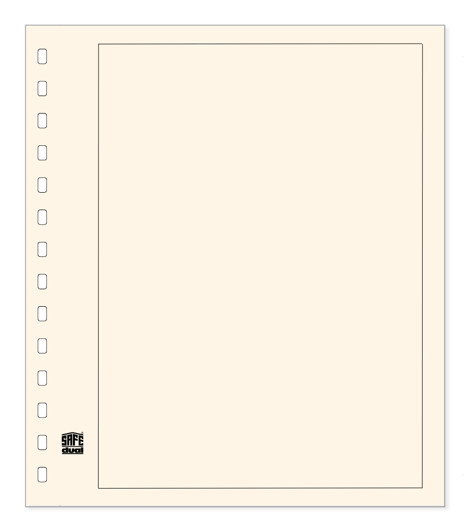 Illustration representing a cream album page with black border on a white background