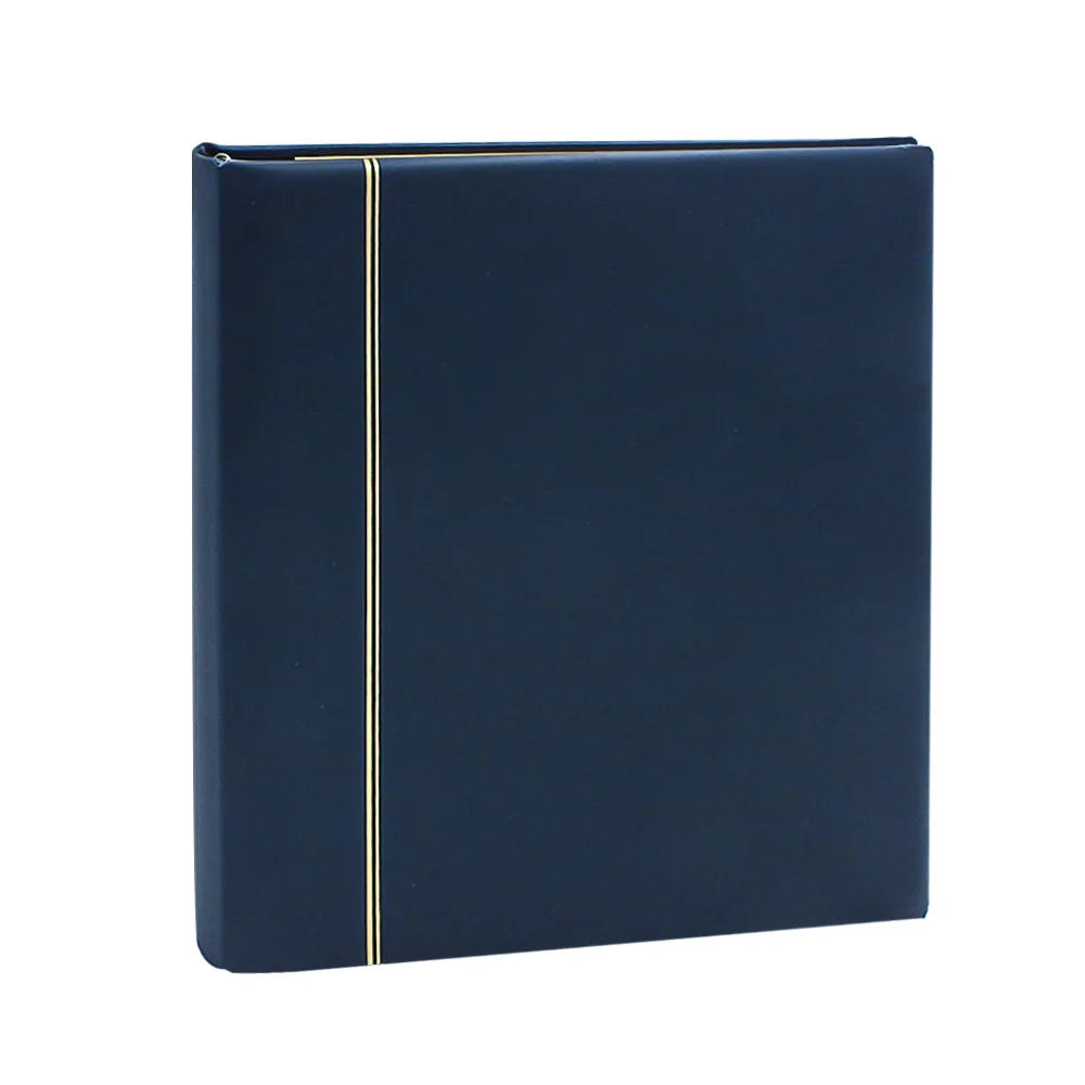 Blue collector album with a gold embossing on a white background