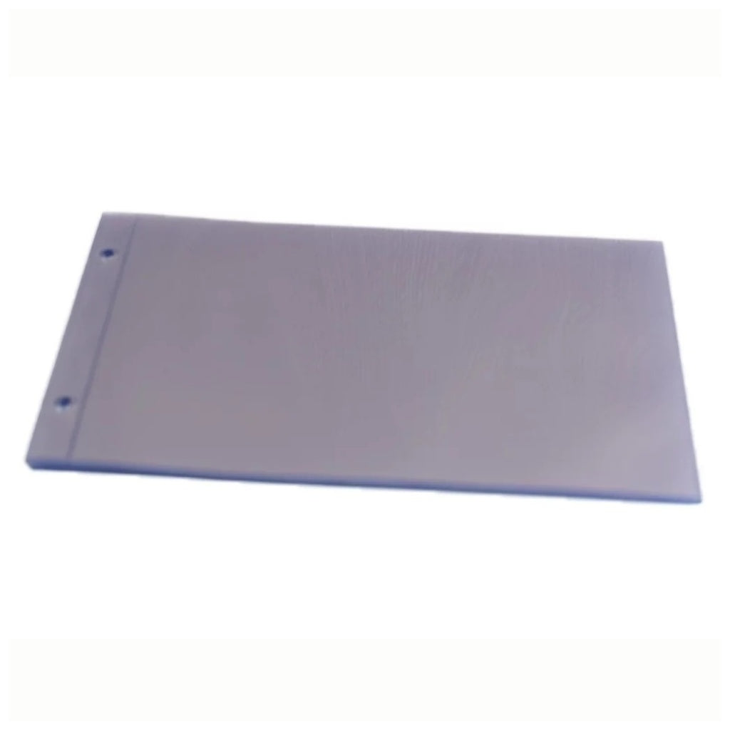 Stack of transparent album pages on a white background