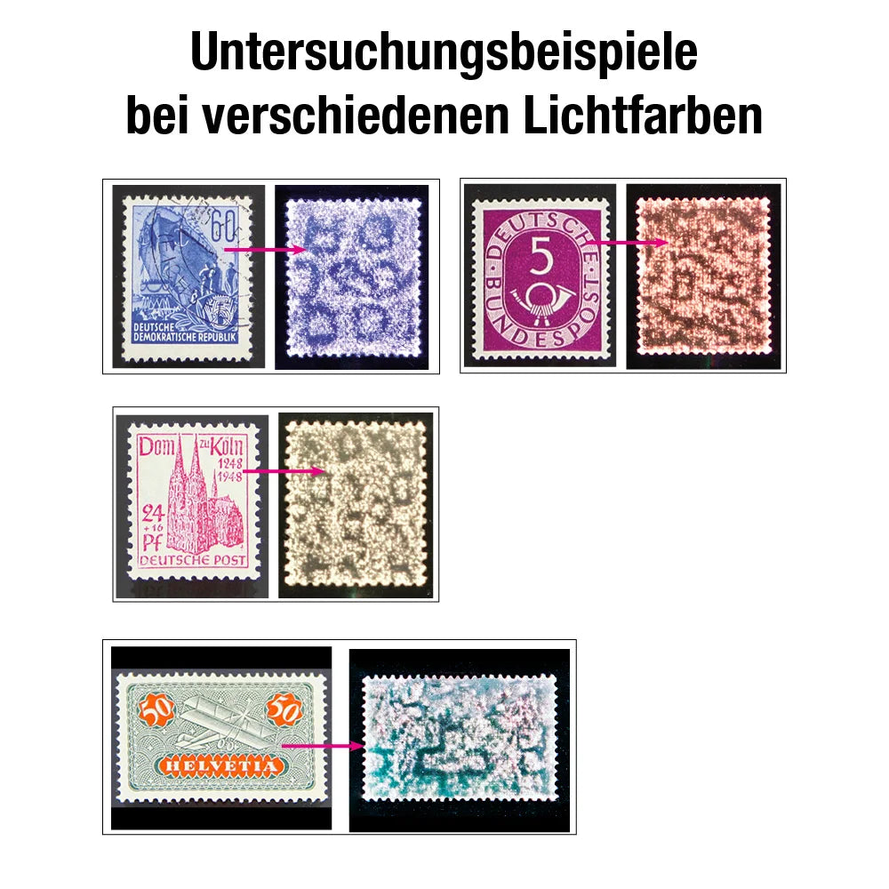 Example of Stamp Watermarks using different colors in the Signoscope