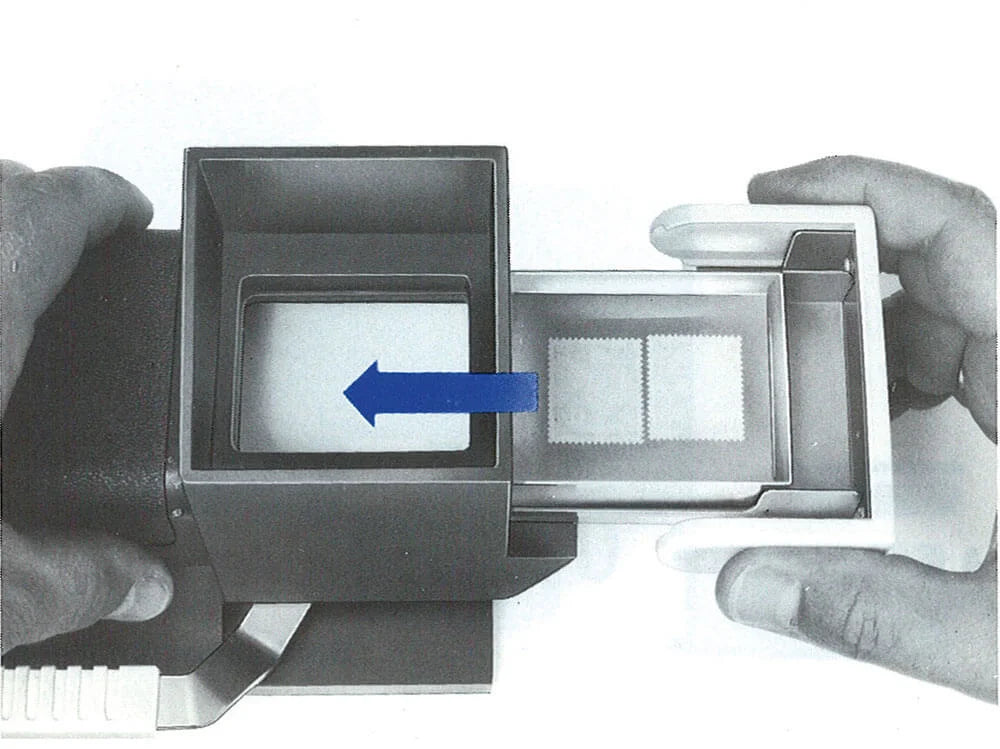 Signoscope Watermark Detector image sliding glass block into unit