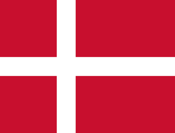 Denmark Flag: a white cross on a red background