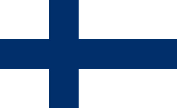 Finland Flag with a blue cross on a white background