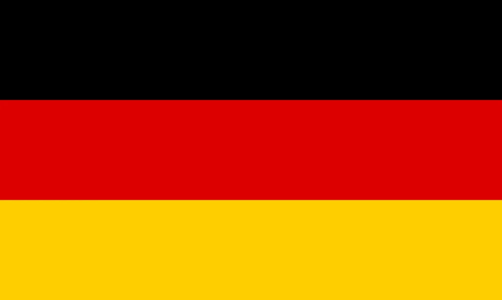 German flag with black, red and yellow horizontal stripes