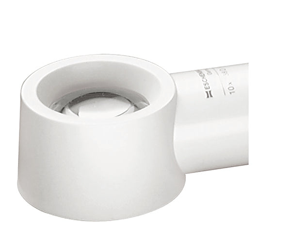 Head of eschenbach brand magnifying glass with white frame on a white background