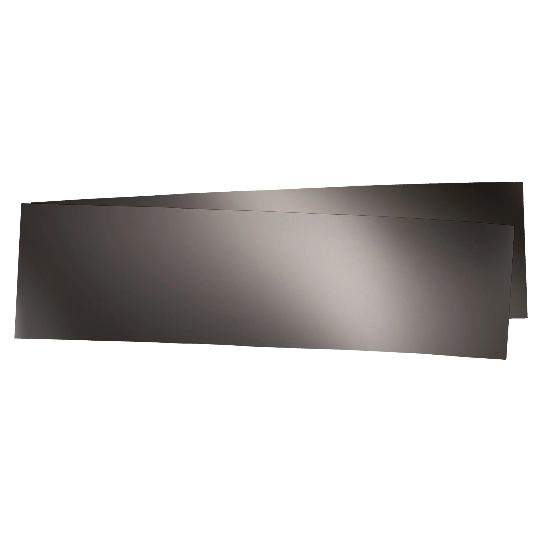 Set of two black shiny intercept strips on a white background