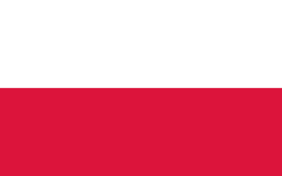 Poland Flag: a rectangle split into red and white.