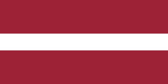 Latvia Flag: a red background and a white horizontal stripe in the middle