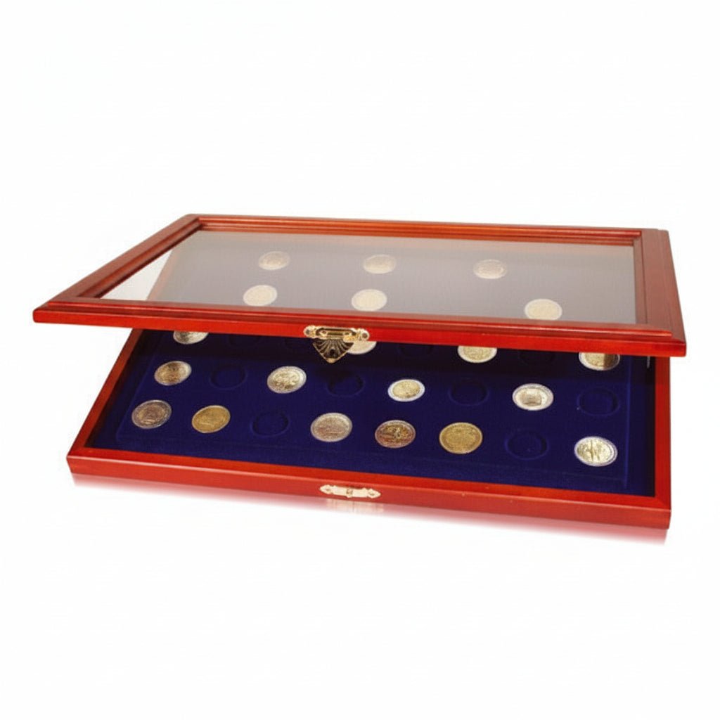 Wooden & Glass Top Coin Display Cases