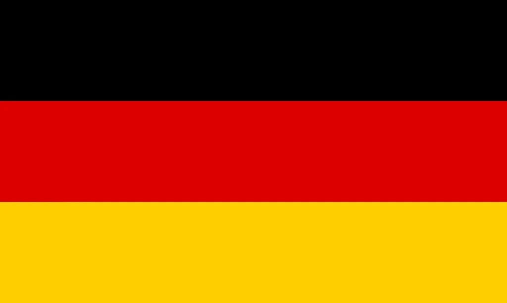 German flag with black, red and yellow horizontal stripes