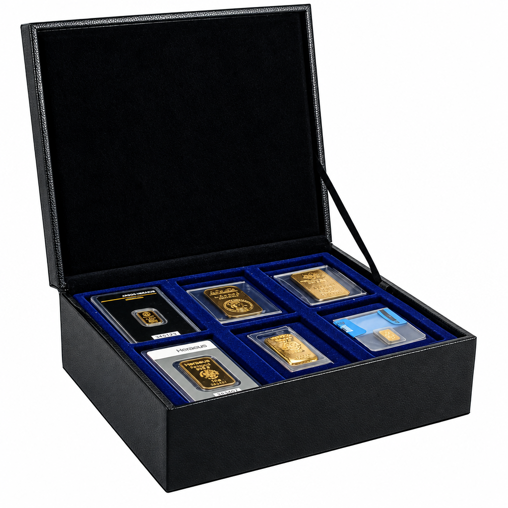 Nova Deluxe XL Leather Presentation Case for 18 Gold Bars