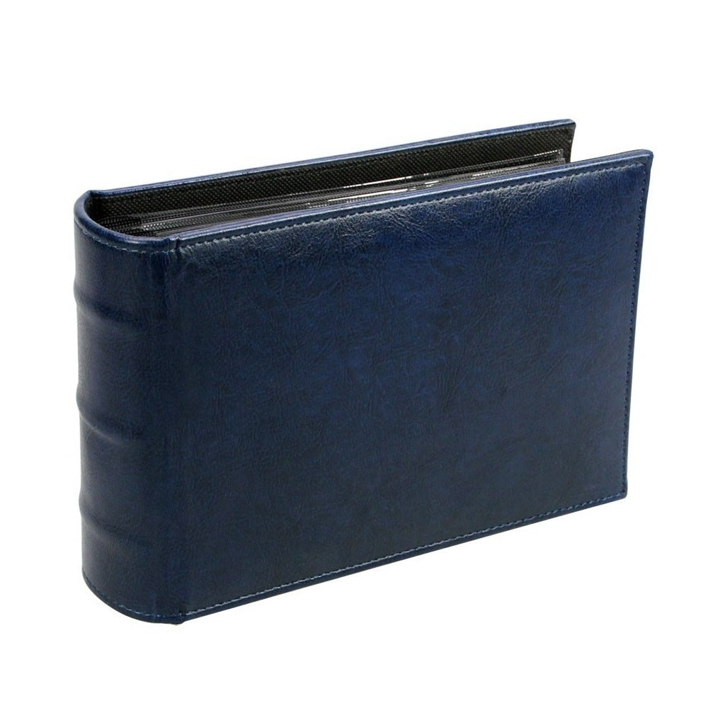Blue wide spine collector album on a white background