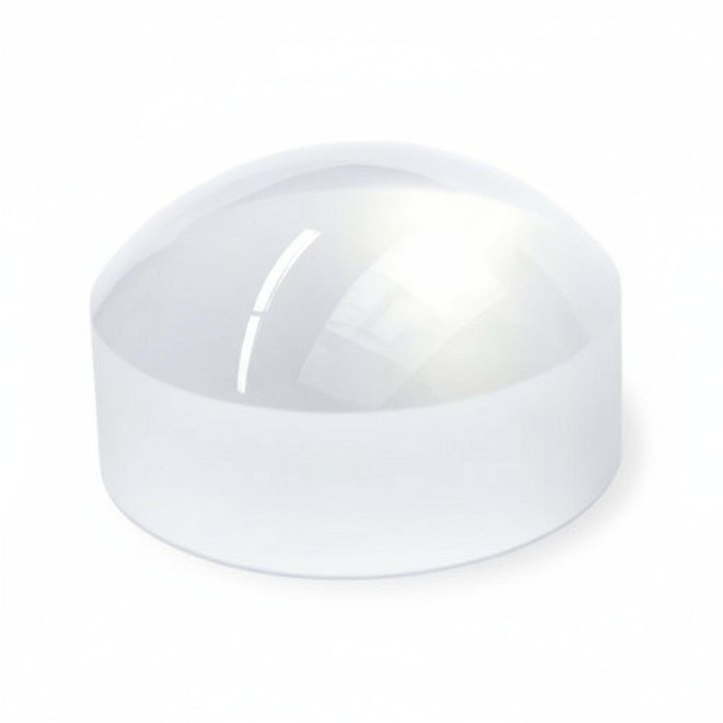 Solid glass bright field dome magnifier on a white background