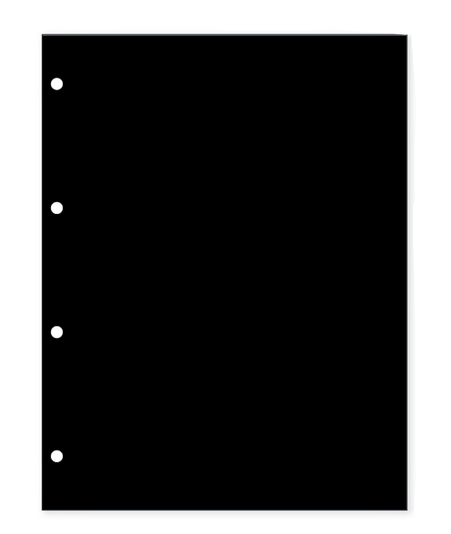 Black illustration representing an album endpaper on a white background