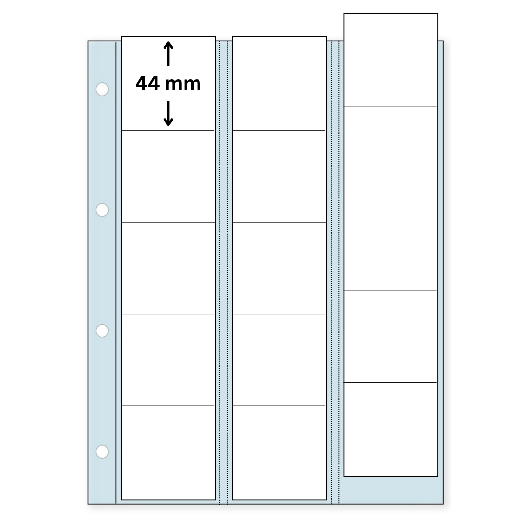 Collecto System: 15-Pocket Coin Page with Slides for Coins up to 44mm (Pack of 2)