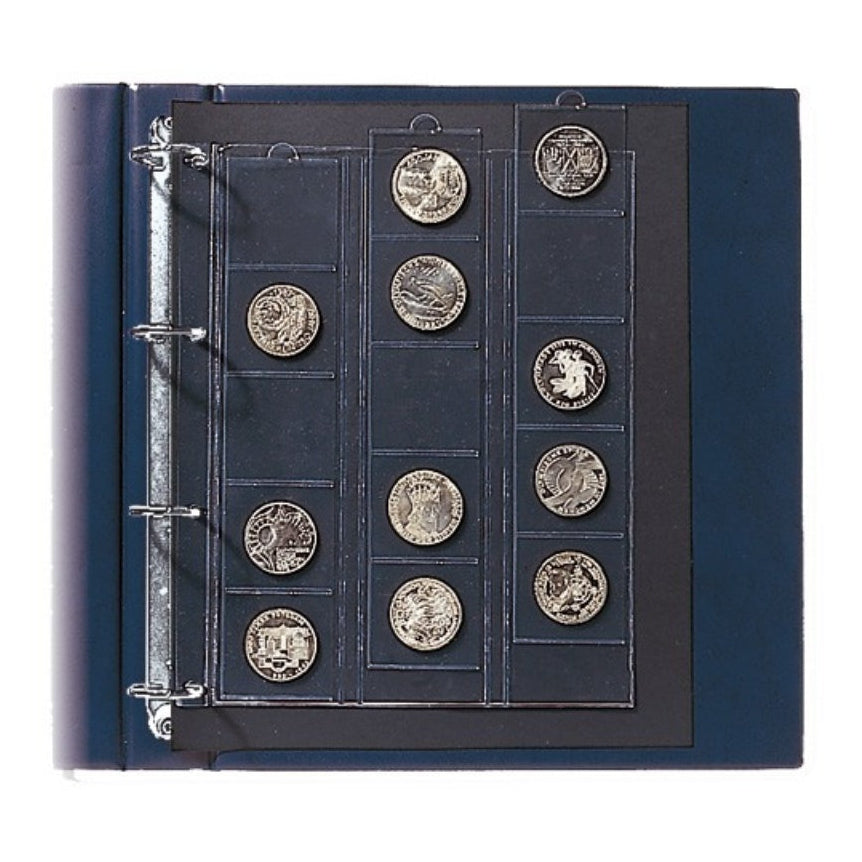 Collecto System: 15-Pocket Coin Page with Slides for Coins up to 44mm (Pack of 2)
