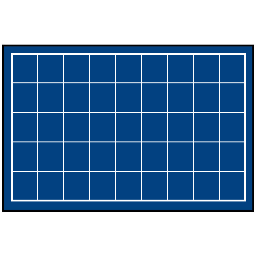 Blue grid pattern representing the coin tray layout on a white background