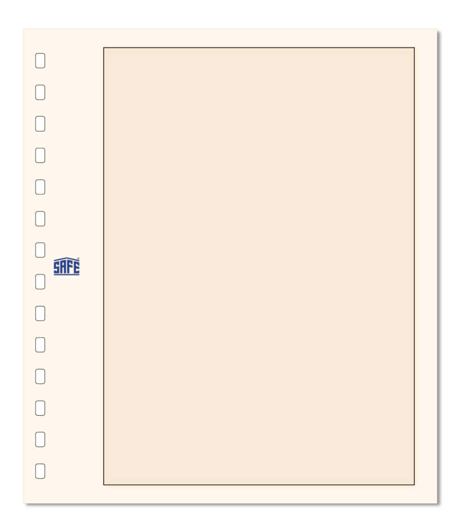 Illustration representing a cream album page with black border on a white background