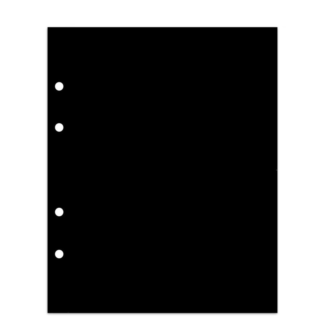 Illustration of the Compact black interleaf with four holes on a white background