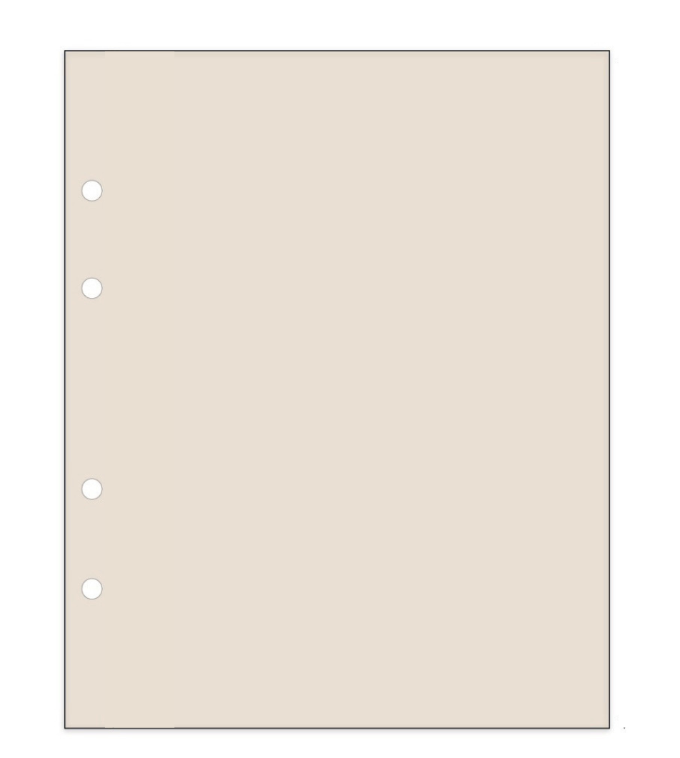Illustration representing a tan album page interleave on a white background