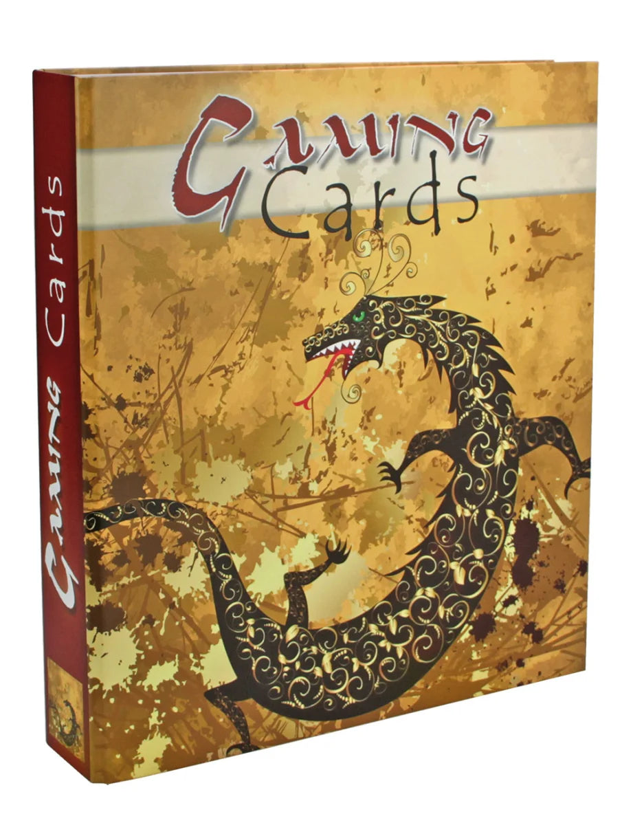 TCG Album with dragon illustration and the title 'Gaming Cards' text on the cover and spine on a white background