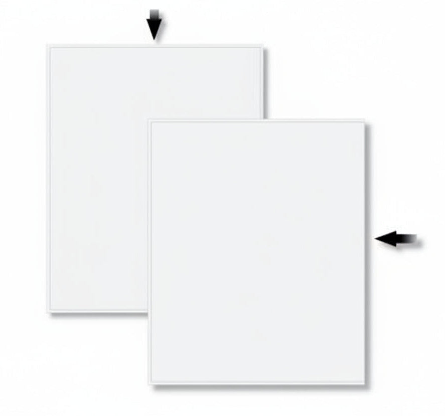 2 Illustrations representing sleeves with arrows indicating the opening on a white background