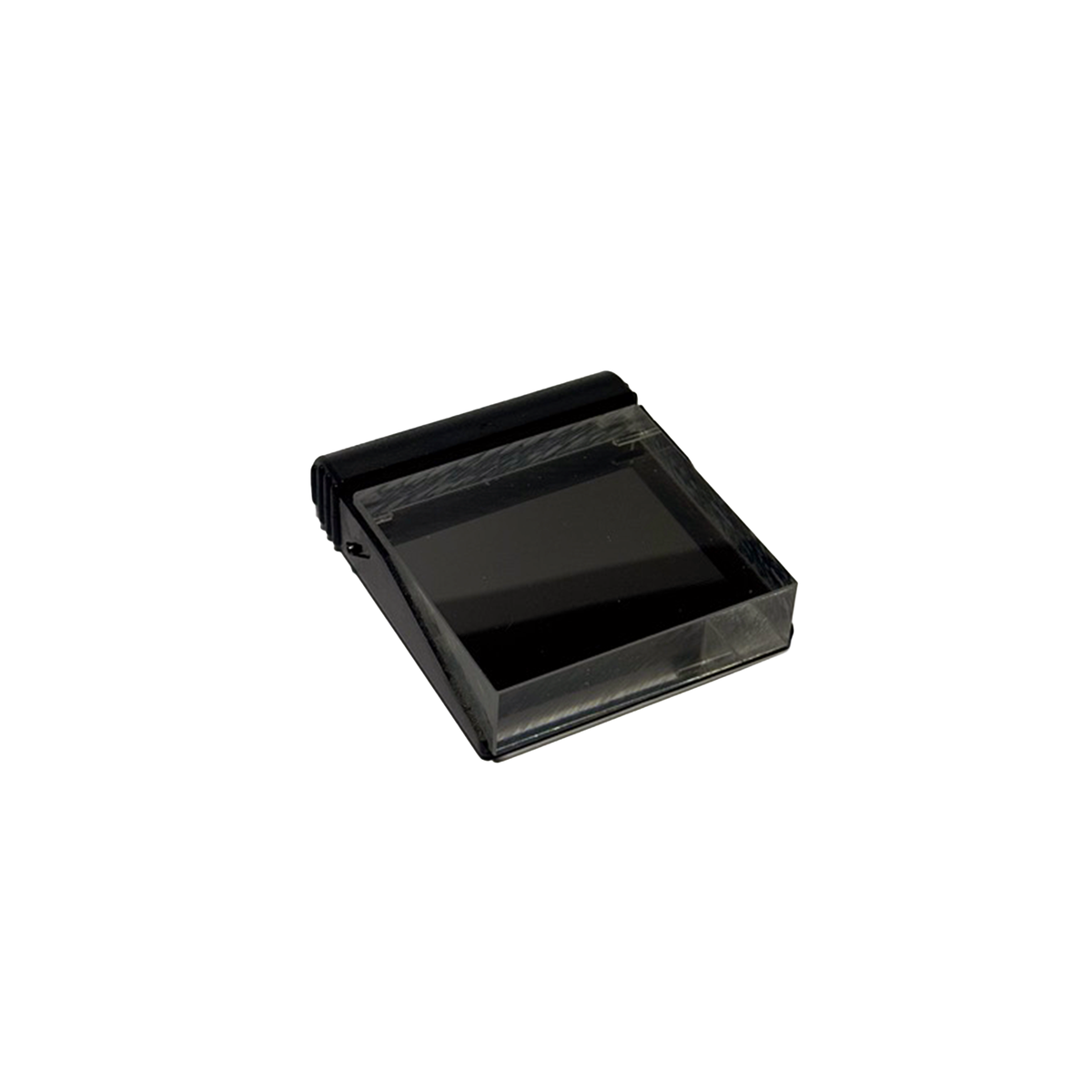 A thick glass block with a black handle designed to be used with the SAFE SIgnoscope T3 Watermark Detector on a white background.