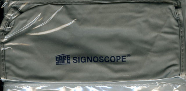 Gray cover for the SAFE Signoscope with 'SAFE SIGNOSCOPE' logo