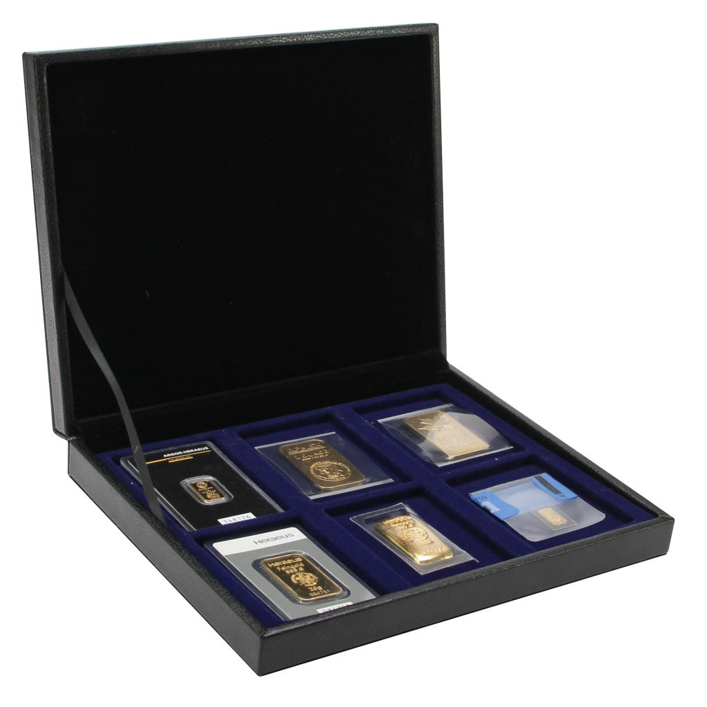 Nova Deluxe Leather Presentation Case for 6 Gold Bars
