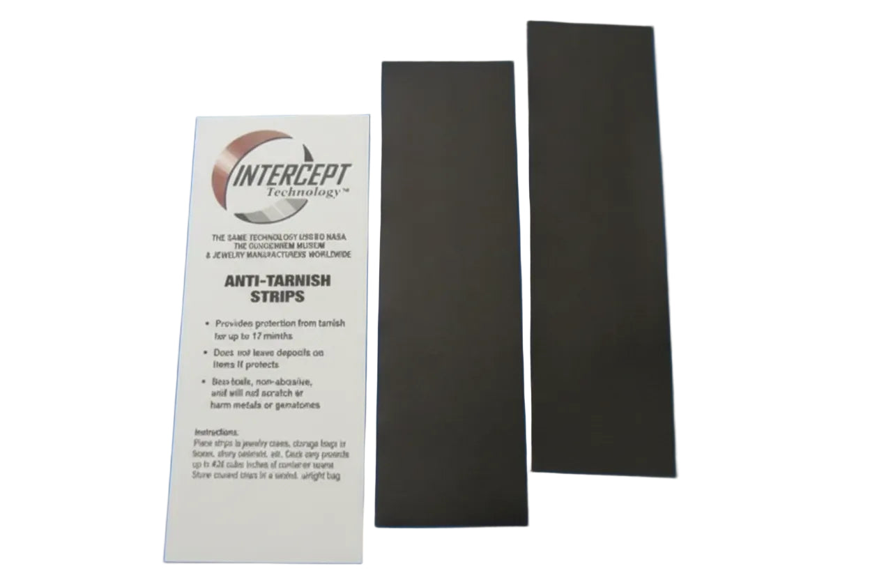 Anti-tarnish strips with Intercept Technology branding on a white background