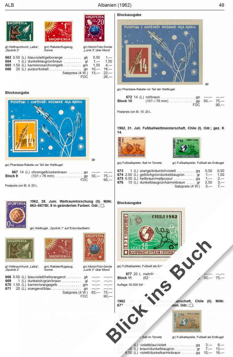 Page from a Michel stamp catalog with Southern Balkins stamps and text