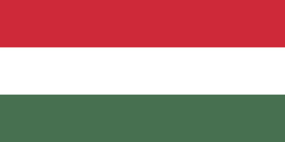 Hungary flag: three horizontal stripes in red, white, and green