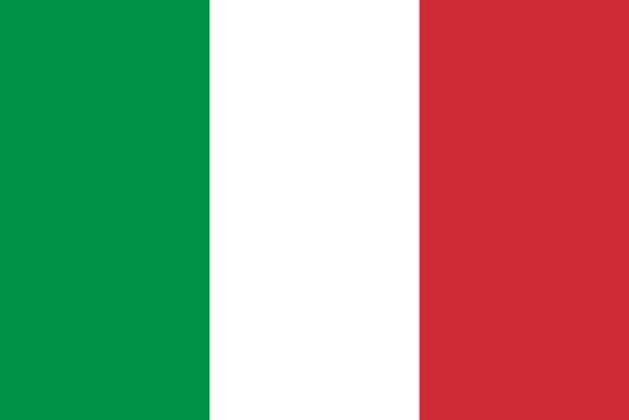Italian Flag with green, white, and red vertical stripes