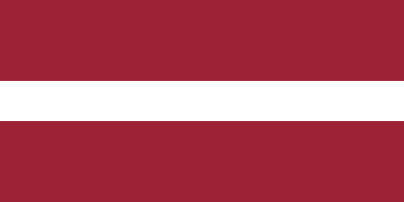 Latvia Flag: a red background and a white horizontal stripe in the middle
