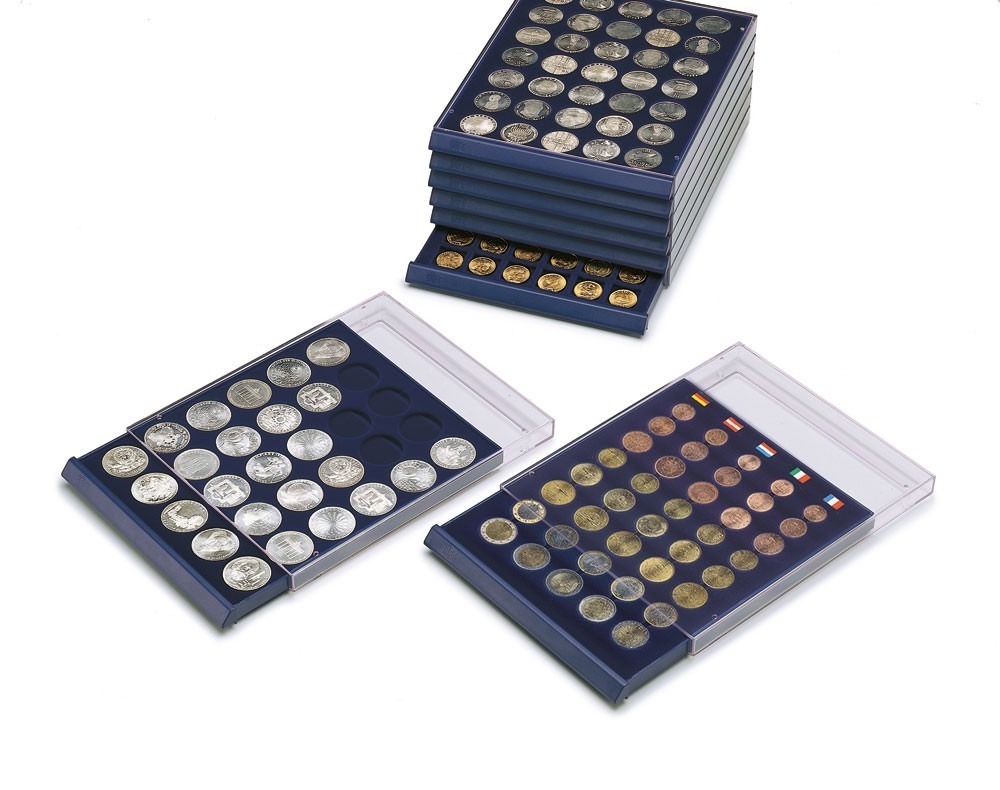 Stackable Coin Storage Drawer for Half Dollars in Capsules w/20 Round Compartments (1-7/16") Stackable Coin Storage Drawer for Half Dollars in Capsules w/20 Round Compartments (1-7/16")