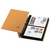 First Day Cover Albums-Compact Tan Luxus Package w/Double Sided Pages