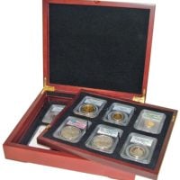 Coin Slab Box Wood Display for 12 Graded Coin Slabs