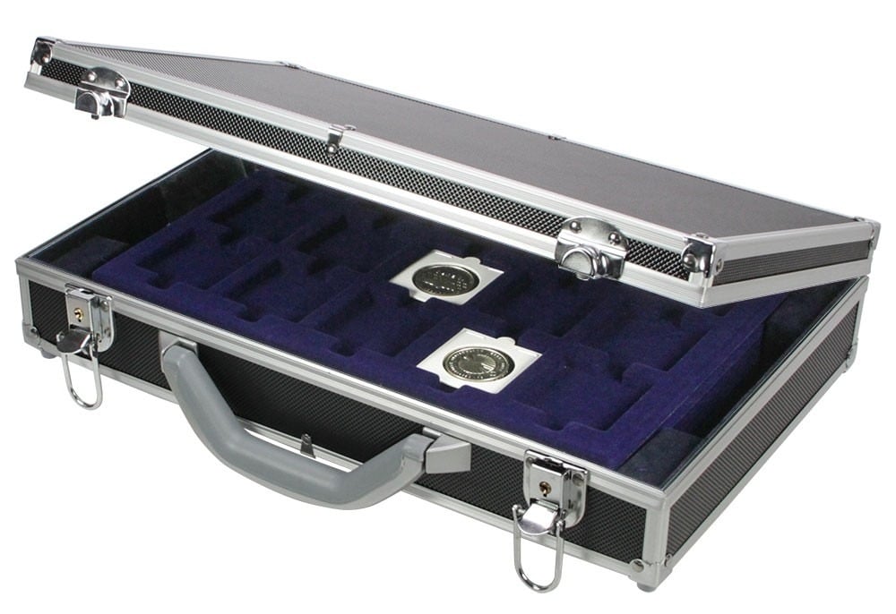 Coin Holder Case Aluminum w/Black Shockproof For 2"x2" Flips SAFE