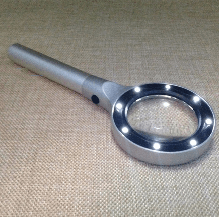 LED Lighted 5x Large Lens Magnifier-Diecast Metal LED Lighted 5x Large Lens Magnifier-Diecast Metal