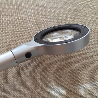 LED Lighted 5x Large Lens Magnifier-Diecast Metal
