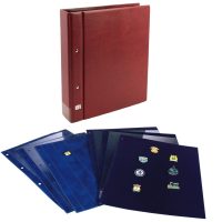 Pin Book-Collecto Value Wine Red Album w/2 Button Pin Pages