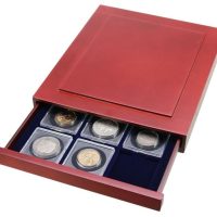 Coin Holder Case-Nova Exquisite Drawer w/12 Compartments For 2x2 Flips w cutout
