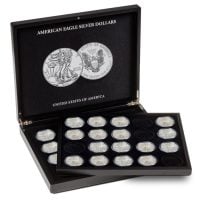 Black Wood Tray for 20 Silver Eagles in Capsules - No Case