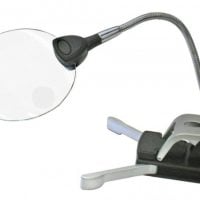 LED Illuminated Magnifier with Clip-On Clamp- 2.5x+5x